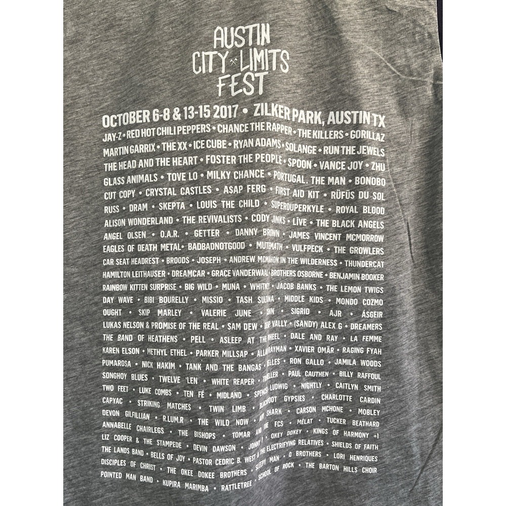 Austin City Limits ACL Music Festival Austin Tank Top 2017 Size Medium Gray NWOT - Picture 4 of 8